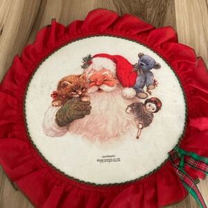 Giordano Wall 1988 Art Santa Wall Hanging Kitten Bear Doll